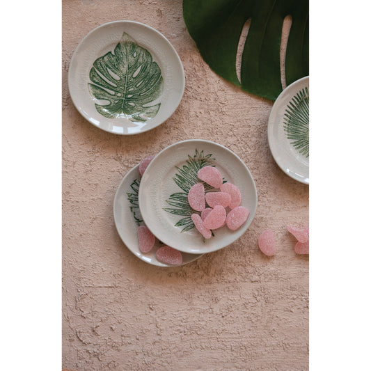 Stoneware Plate w/ Debossed Leaf - Shop Wild Ivy