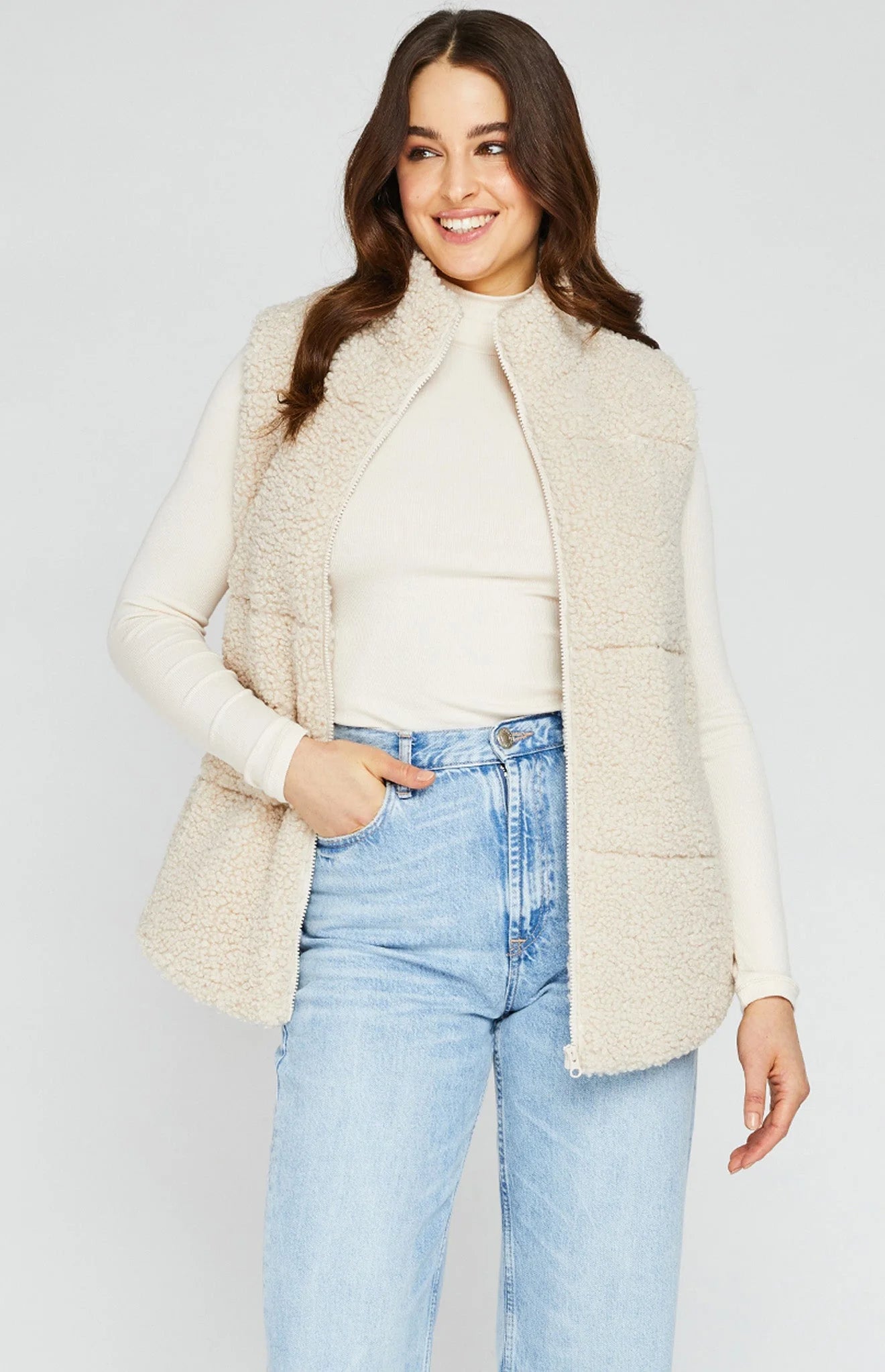 Darcy Vest in Ecru