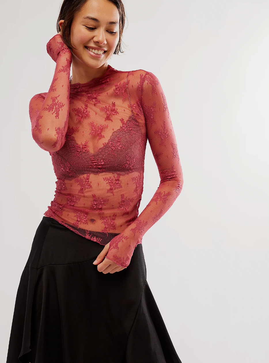 Lady Lux Layering Top in Venetian Red