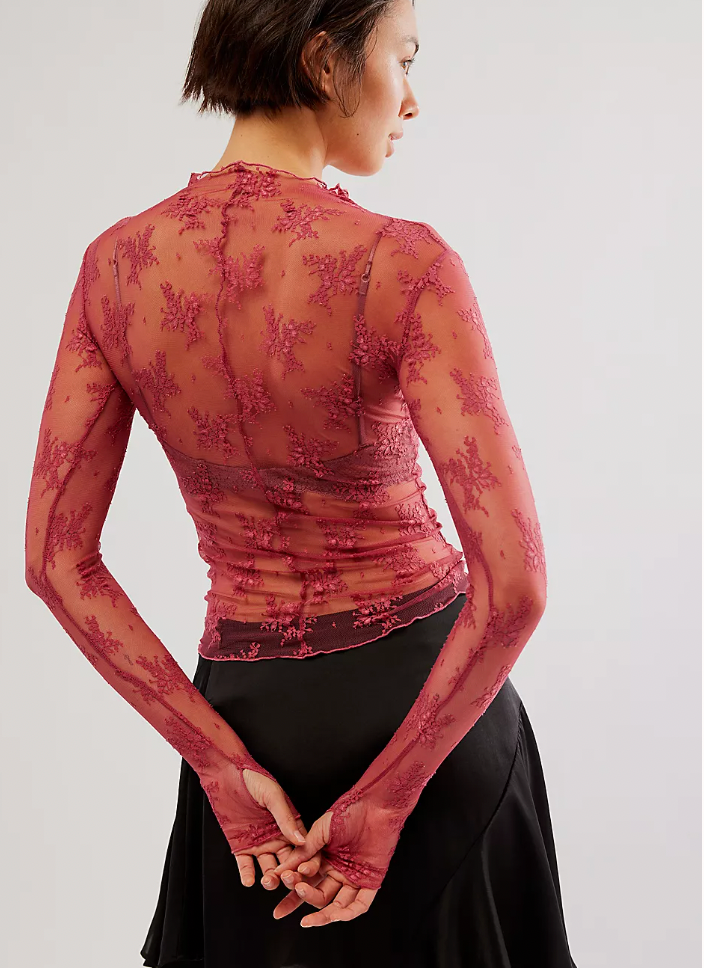 Lady Lux Layering Top in Venetian Red