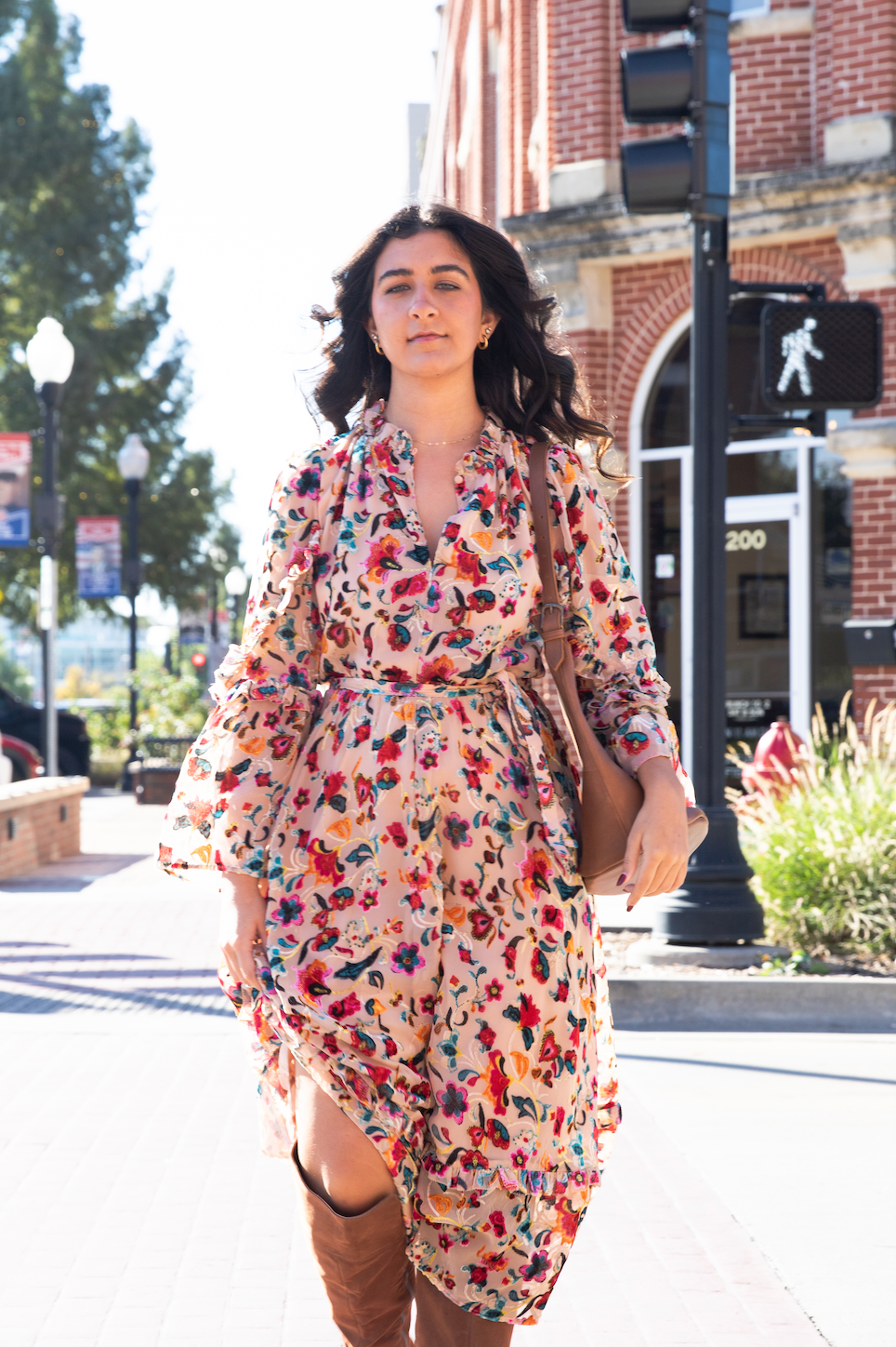 Avery Burnout Dress in Toasted Almond
