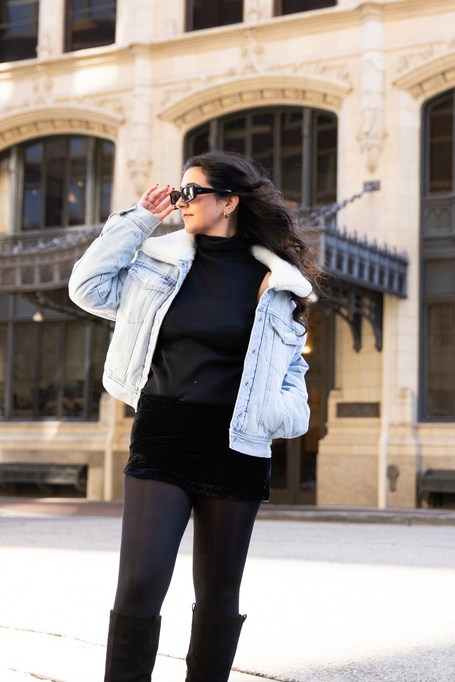 Light Arctic Oversized Sherpa Trucker Jacket