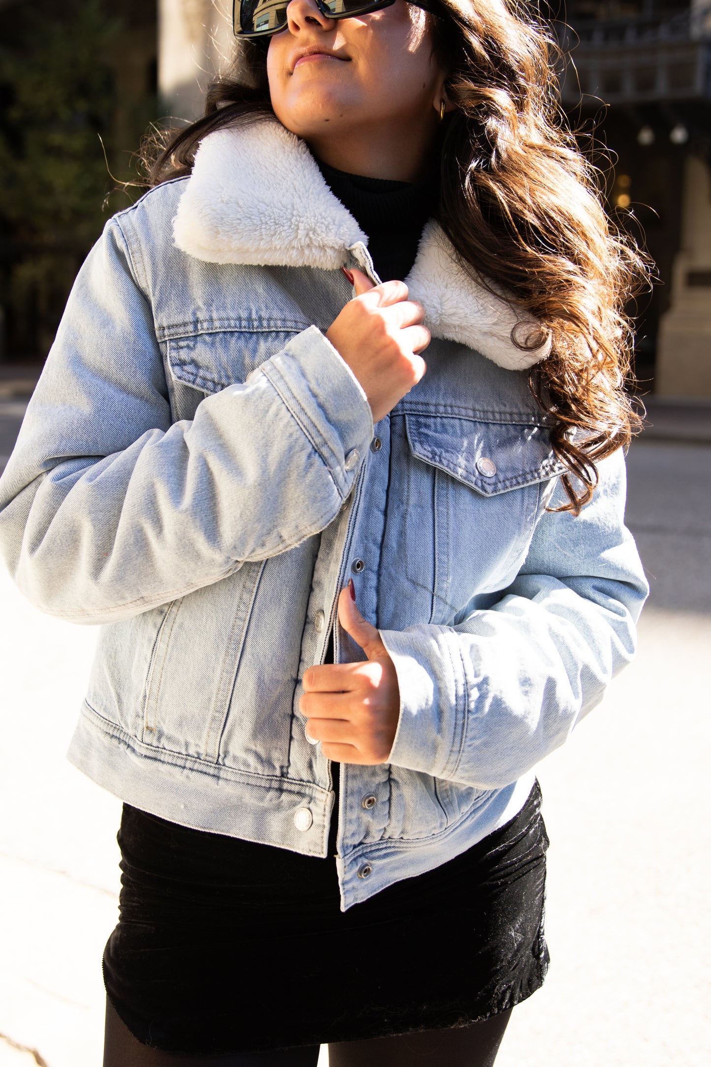 Light Arctic Oversized Sherpa Trucker Jacket