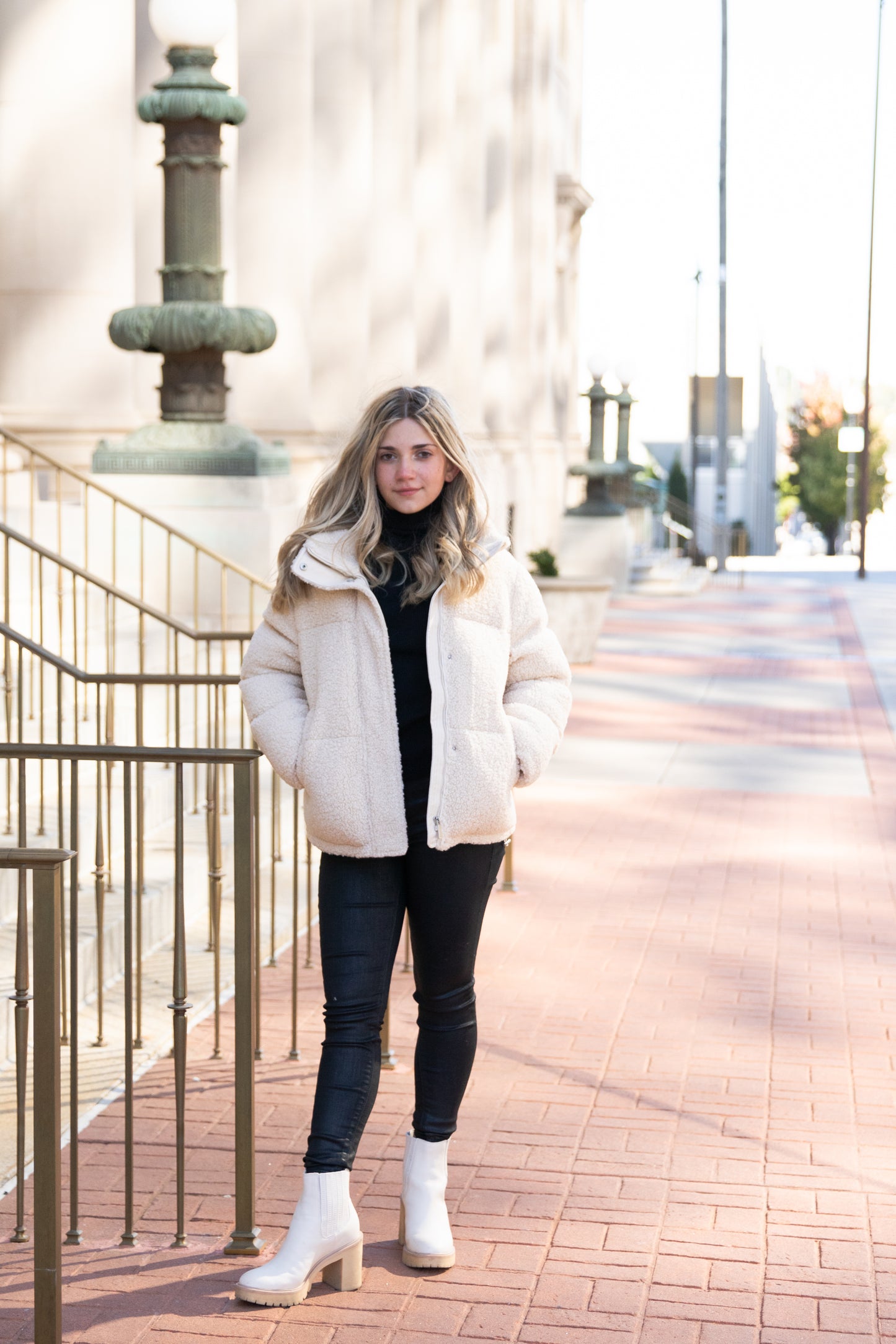 Faux Shearling Coat in Ivory