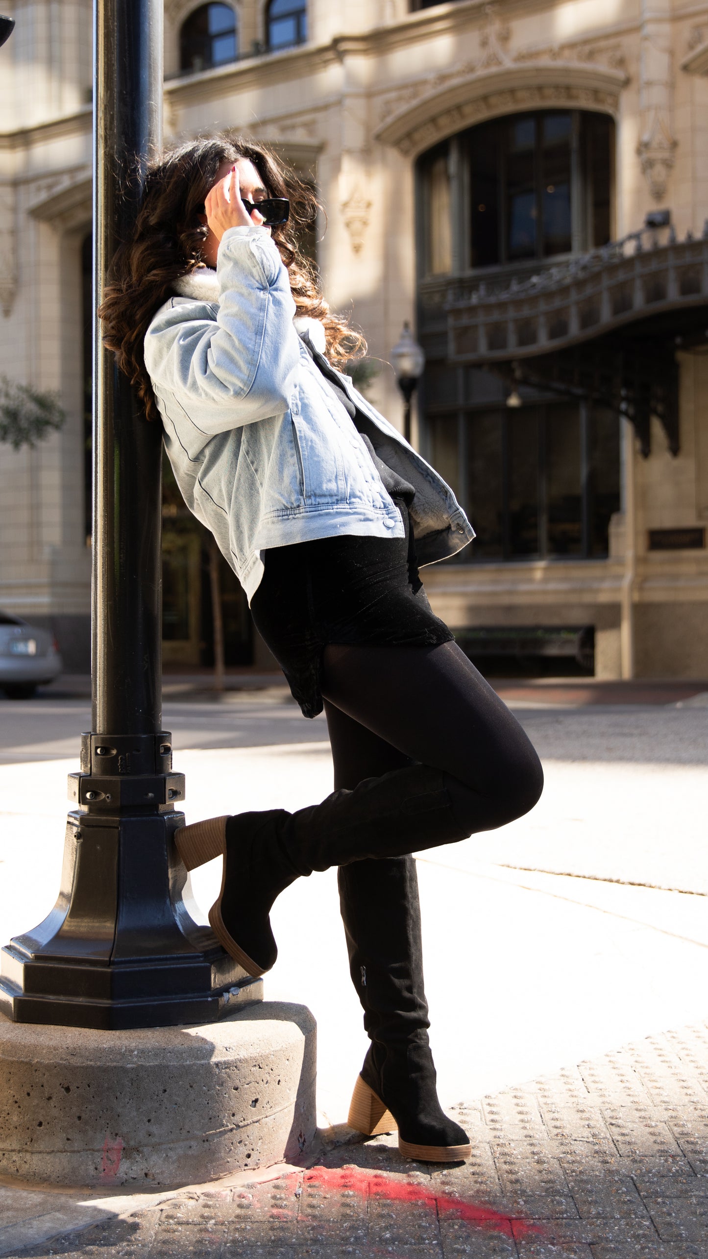 Light Arctic Oversized Sherpa Trucker Jacket