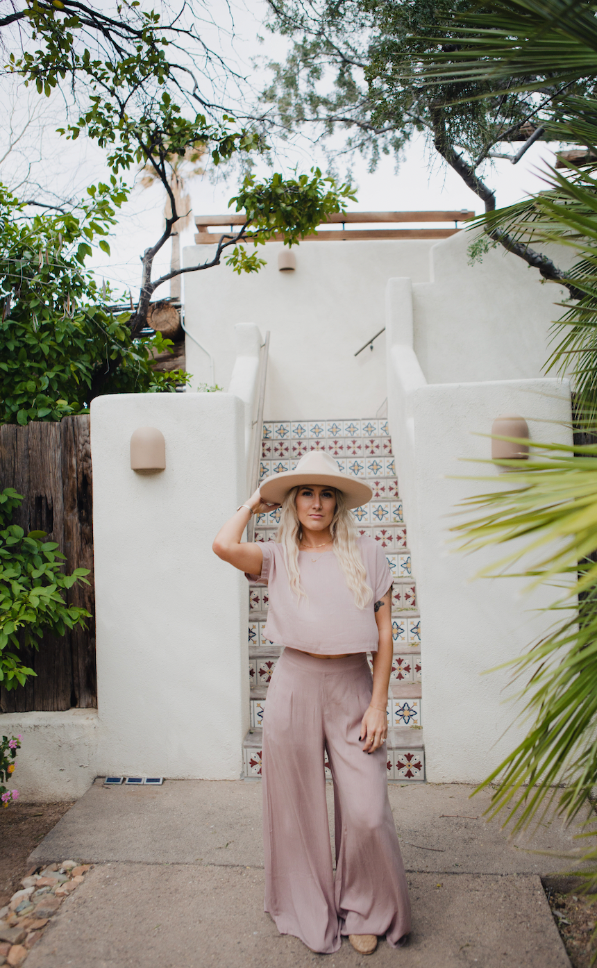 blush pants, blush wide leg pants, blush high waist pant,