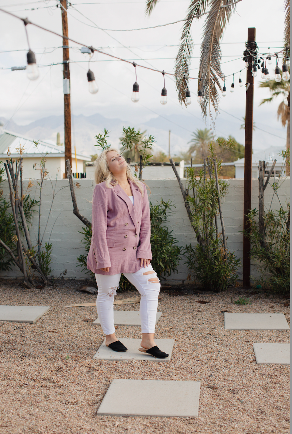 free people oversized purple blazer
