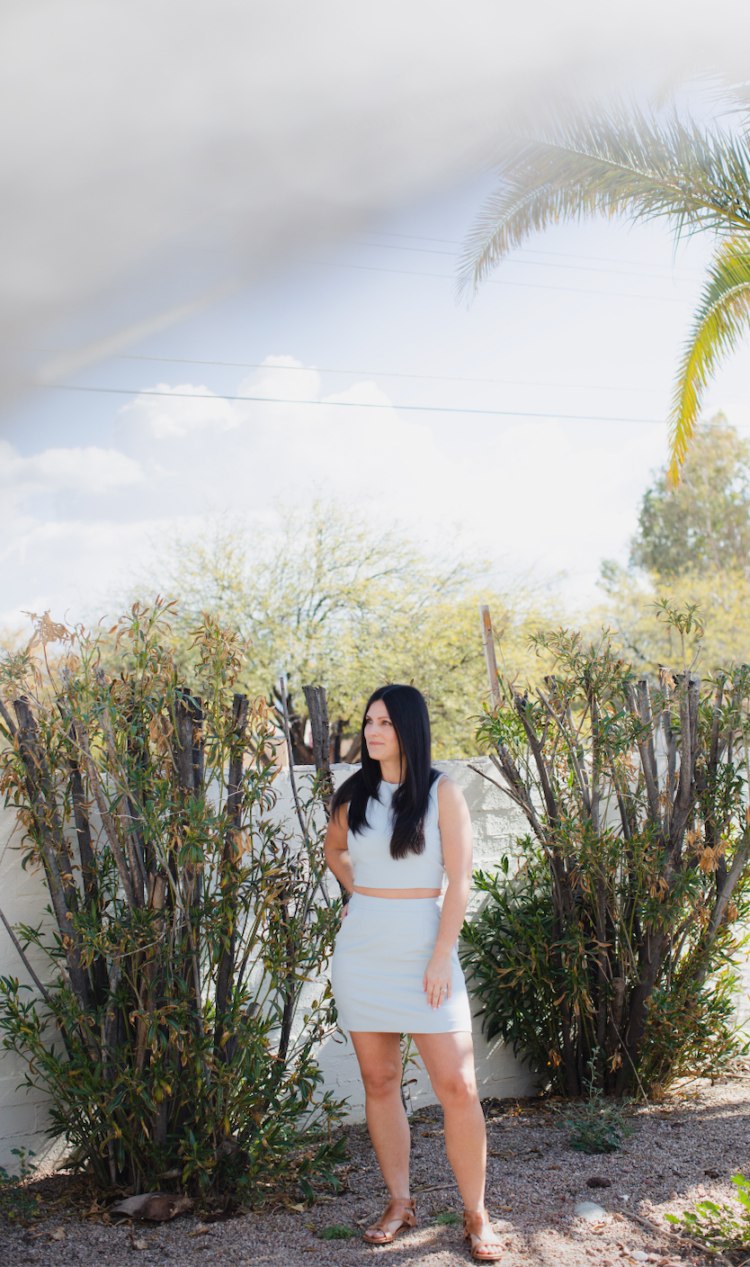 Top features a high, round neckline and sleeveless silhouette for ultimate comfort, style, and ease-of-wear