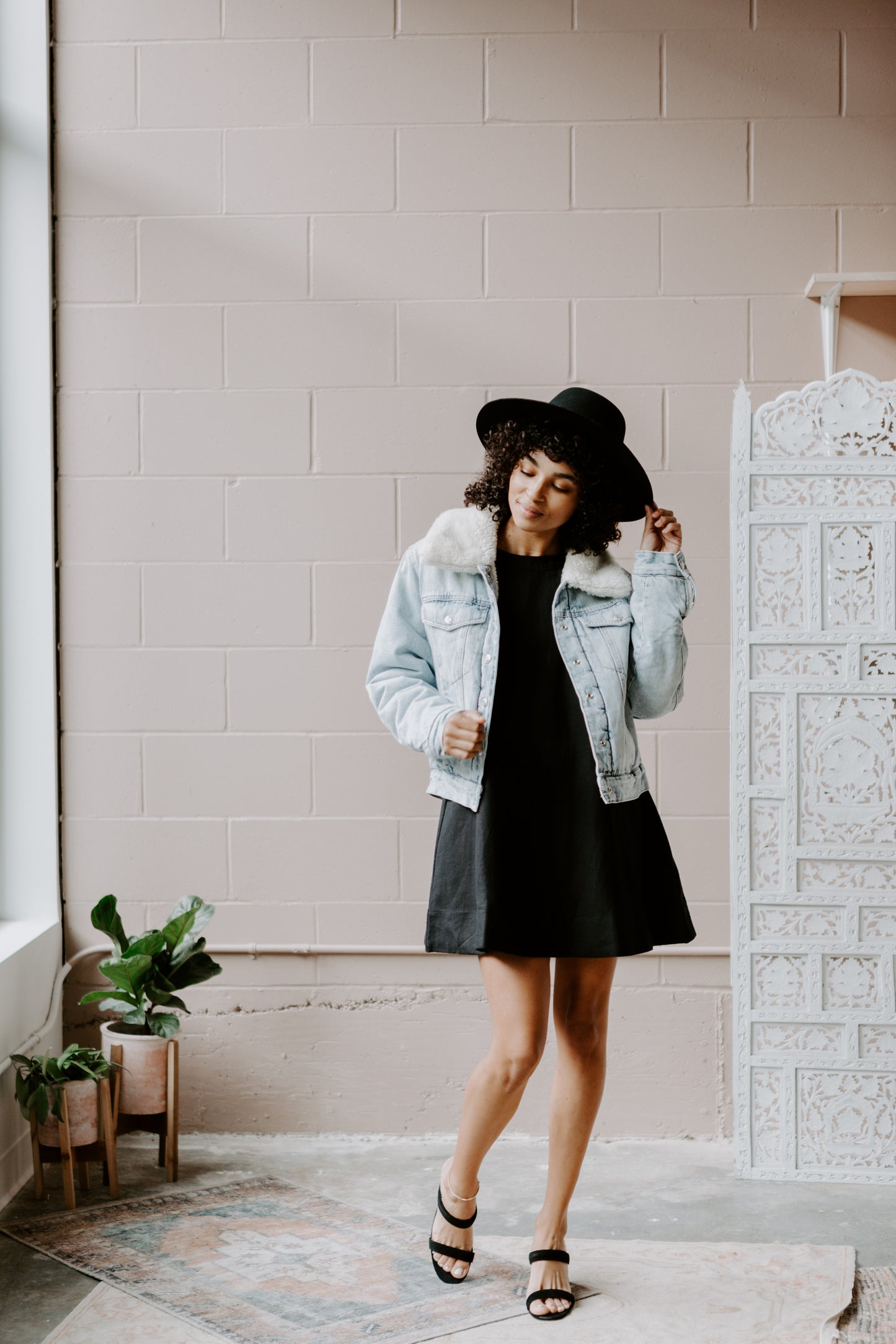reversible denim jacket with sherpa lining