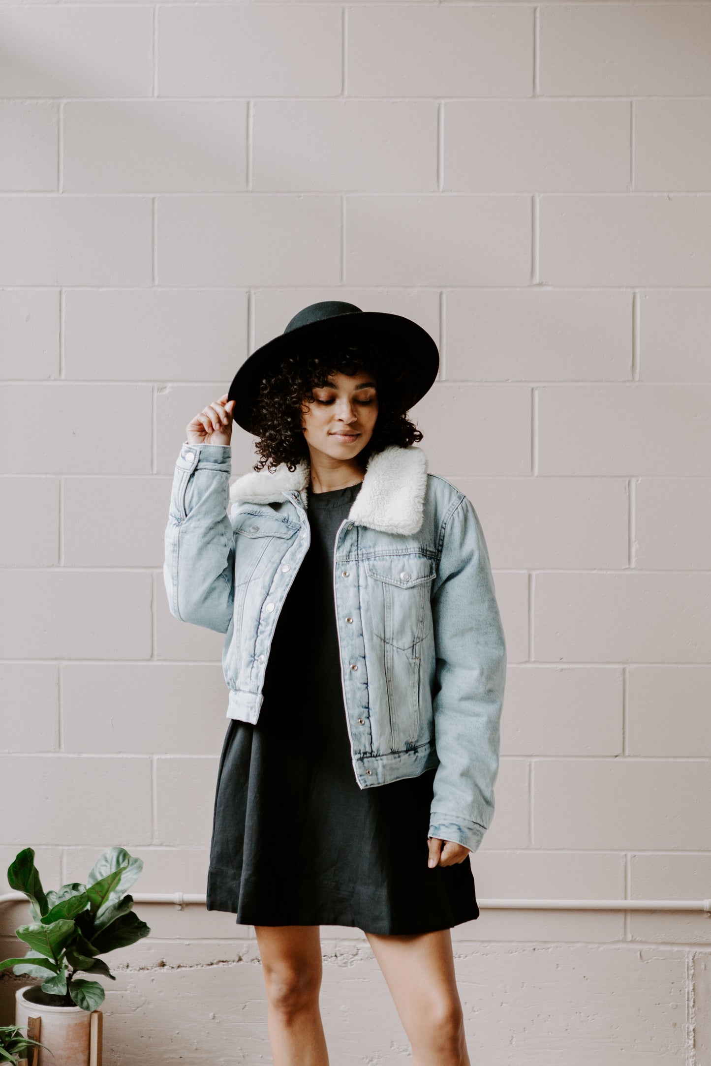 reversible denim jacket with sherpa lining