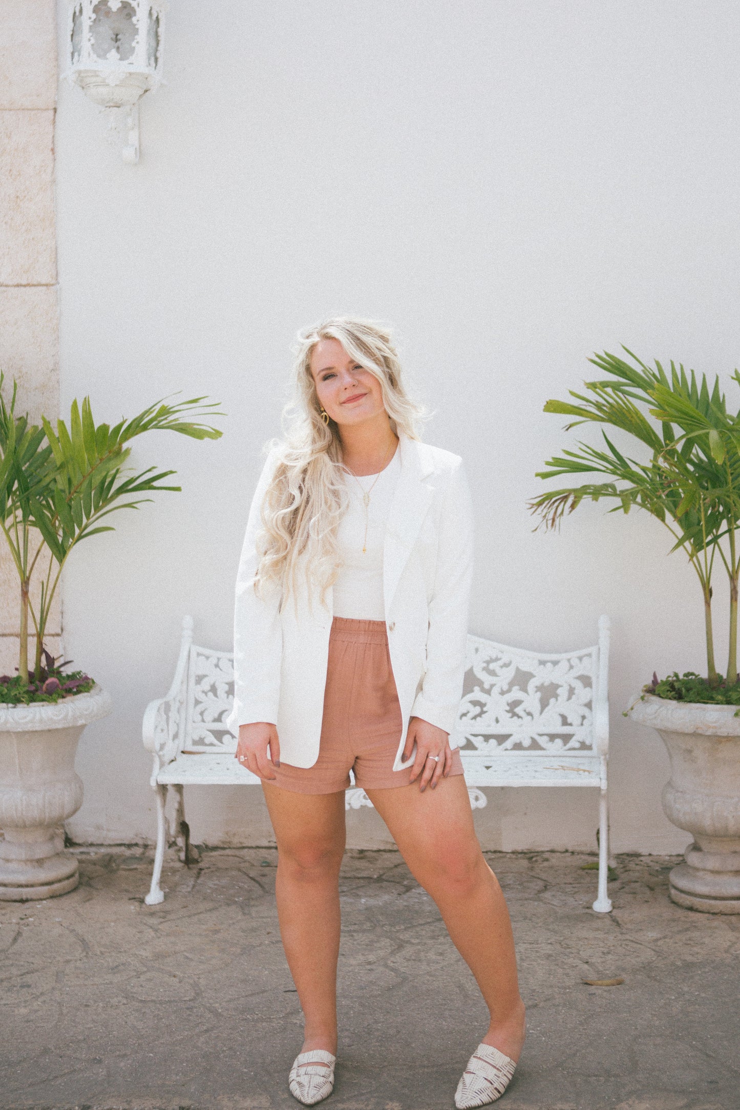 soft blush pink shorts