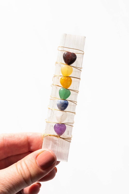 Chakra Heart Selenite Wand - Shop Wild Ivy