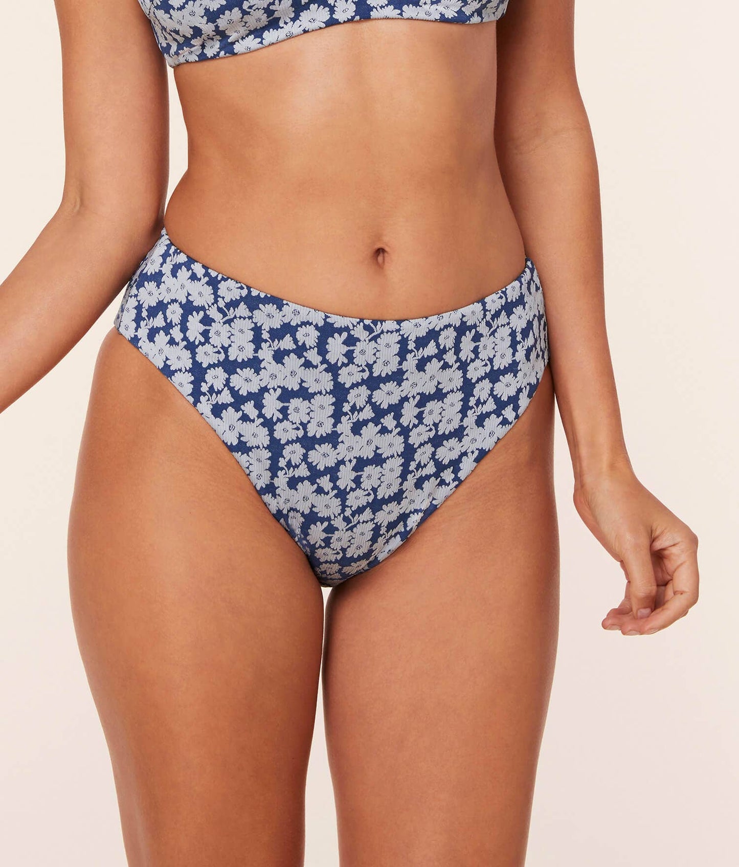 The 90s High Waisted Bottom in Indigo Floral by Andie Swim - Shop Wild Ivy