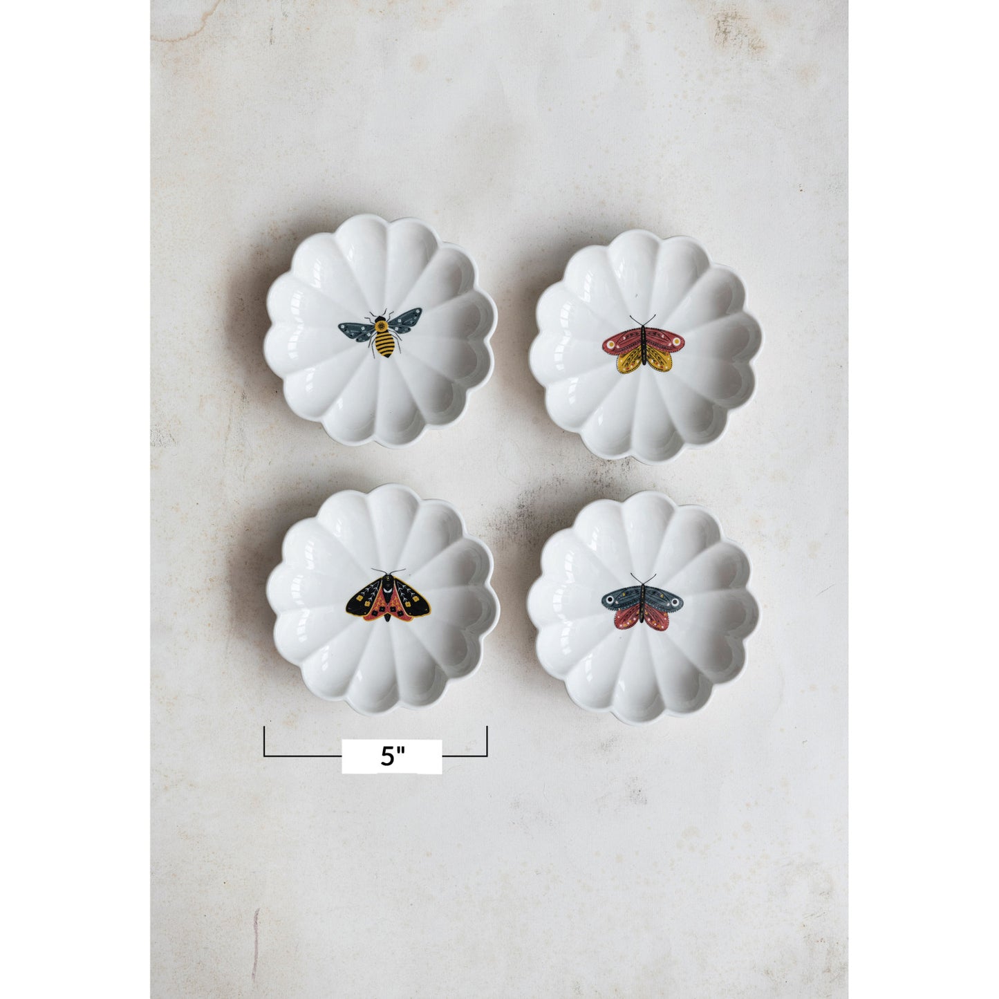5" Round Scalloped Insect Stoneware - Shop Wild Ivy