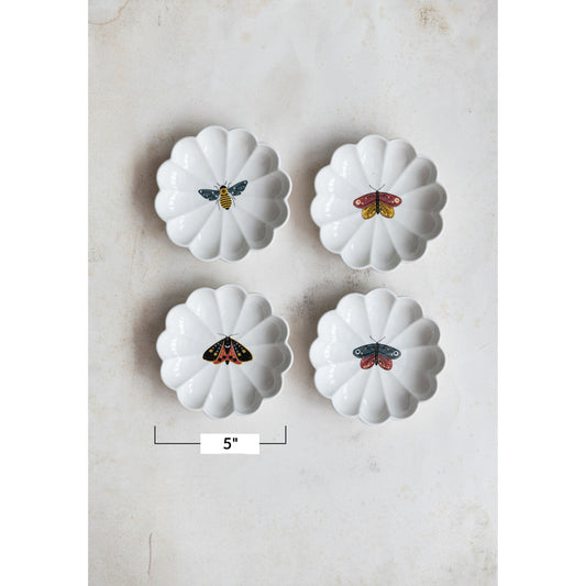 5" Round Scalloped Insect Stoneware - Shop Wild Ivy