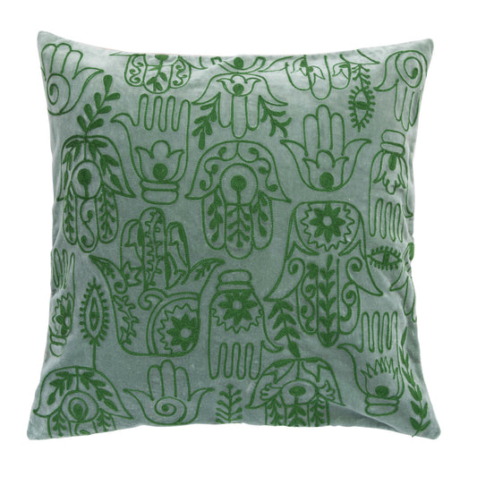 20" Green Velvet Hamsa Hand Pillow - Shop Wild Ivy