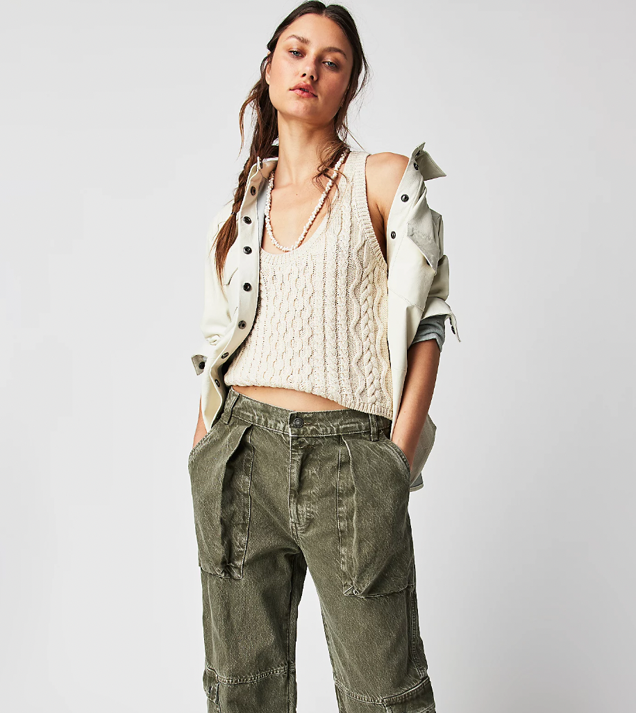 High Tide Cable Tank in Tea by Free People - Shop Wild Ivy
