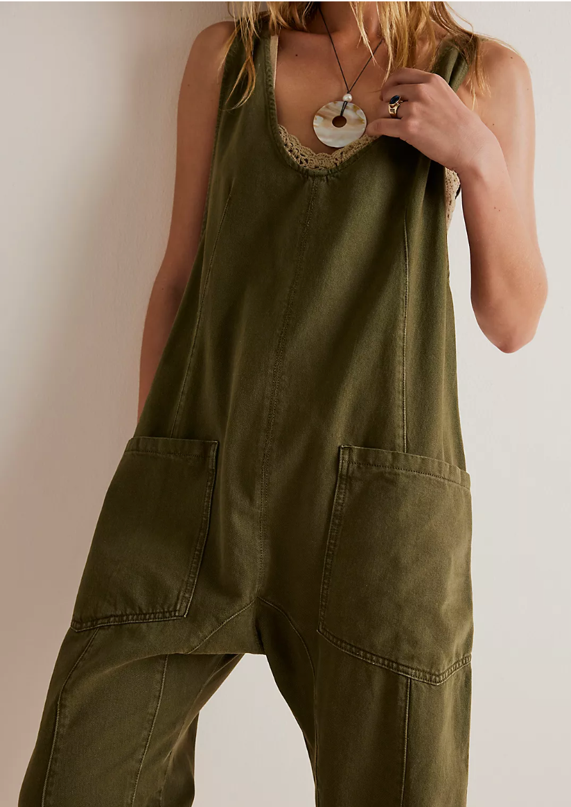 High Roller Jumpsuit in Moss Stone by Free People - Shop Wild Ivy