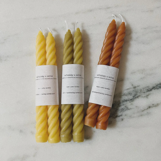Twisted Taper Candles in OLIVE - Shop Wild Ivy