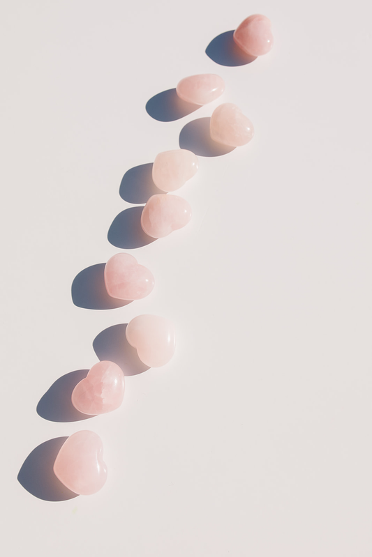 Rose Quartz Reiki Crystal Hearts - Small - Shop Wild Ivy