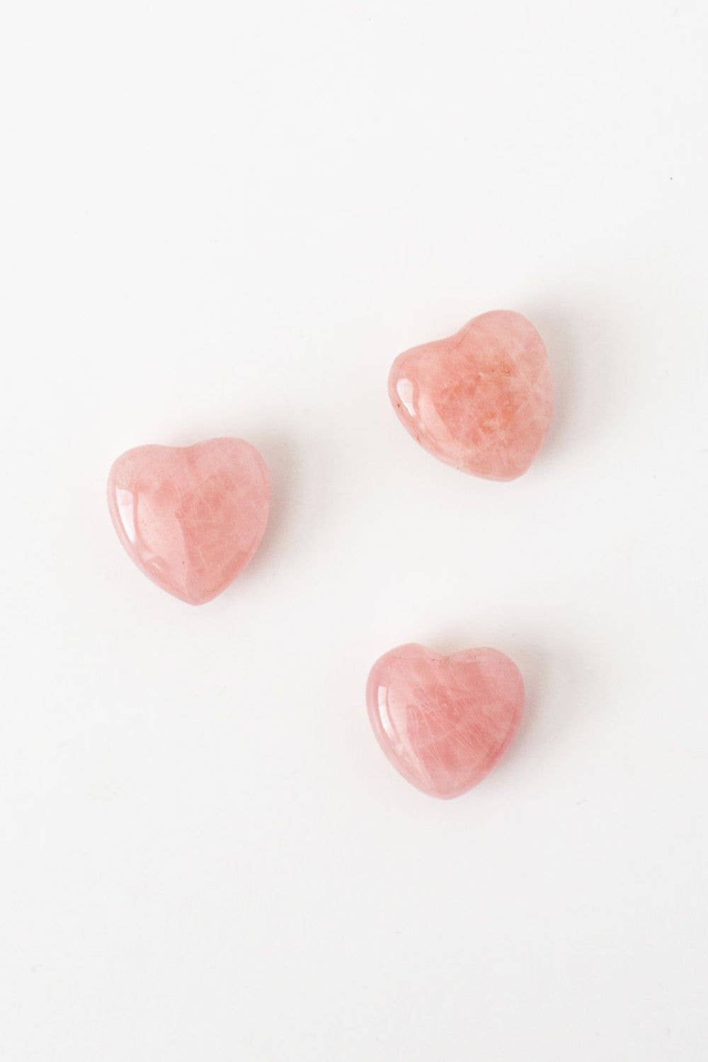 Rose Quartz Reiki Crystal Hearts - Small - Shop Wild Ivy