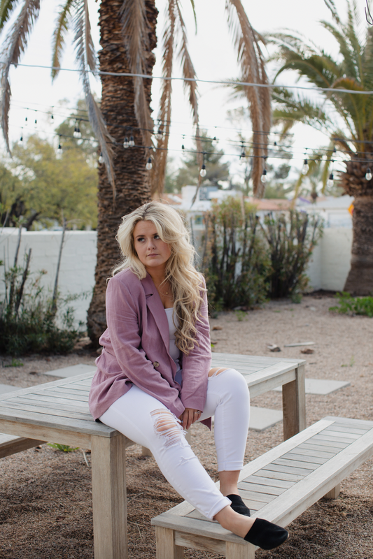 free people oversized purple blazer